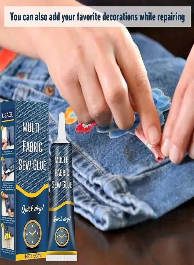 BAXLY Fabric Adhesive Glue - Strong Bond Clear Drying Waterproof Sew Glue Permanent Washable for Repair Make Patches on Clothes All Fabrics (50ML Pack of 1) - Image 5